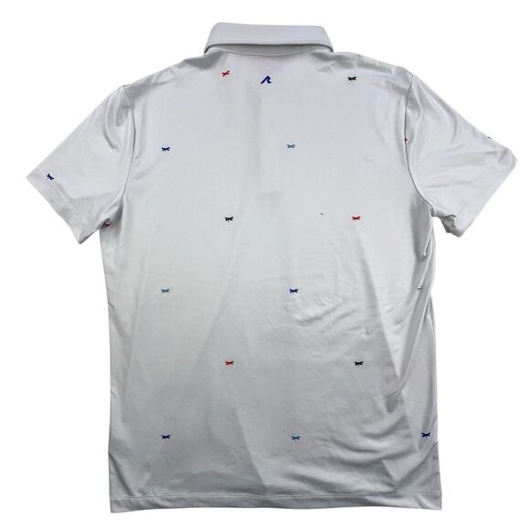 Redvanly Golf Polo Shirt Mens Medium White Dragonfly Athleisure Performance - Picture 6 of 10